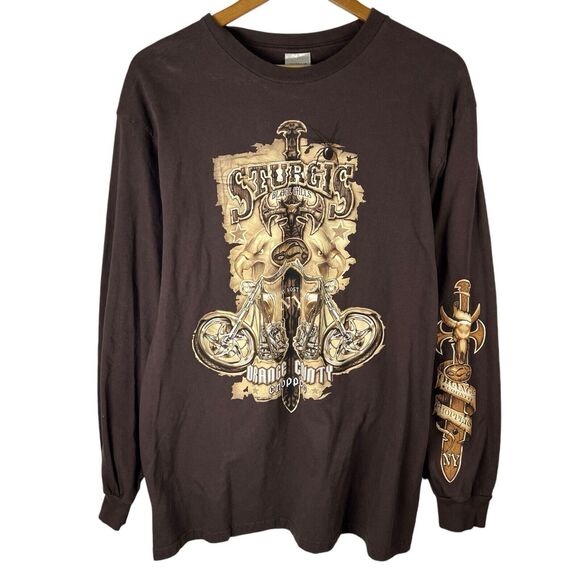 Vintage Y2K Cygnus Mens XL Shirt Sturgis Orange County Choppers Motorcycle Biker - Picture 1 of 5